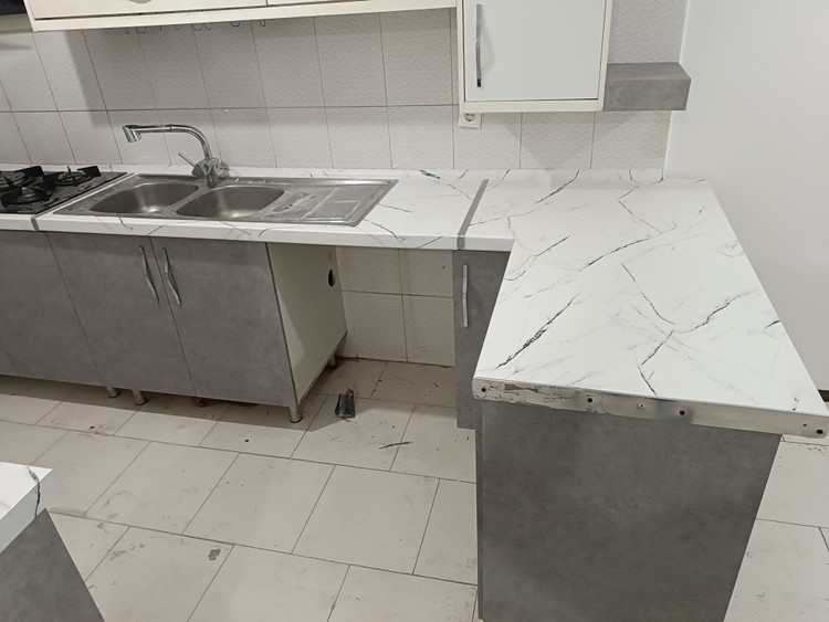 برچسب کابینت کد 4515 طرح بتن پتینه ای طوسی