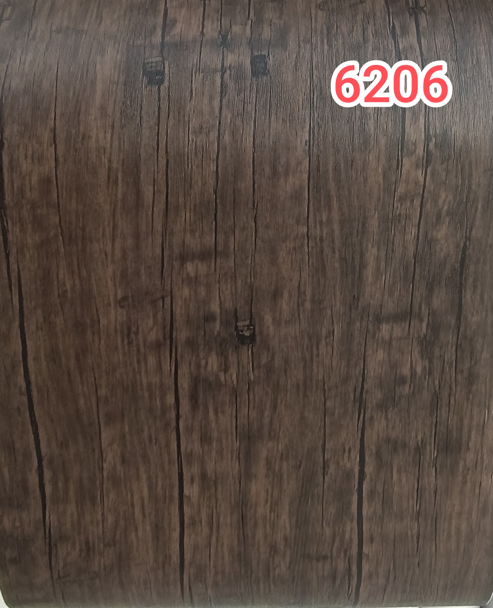 برچسب کابینت طرح چوب کد 6206 آنتیک تیره برجسته