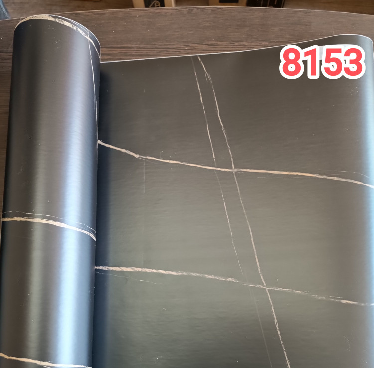 برچسب کابینت طرح سنگ مات کد 8153 مشکی رگه طلایی ضخیم