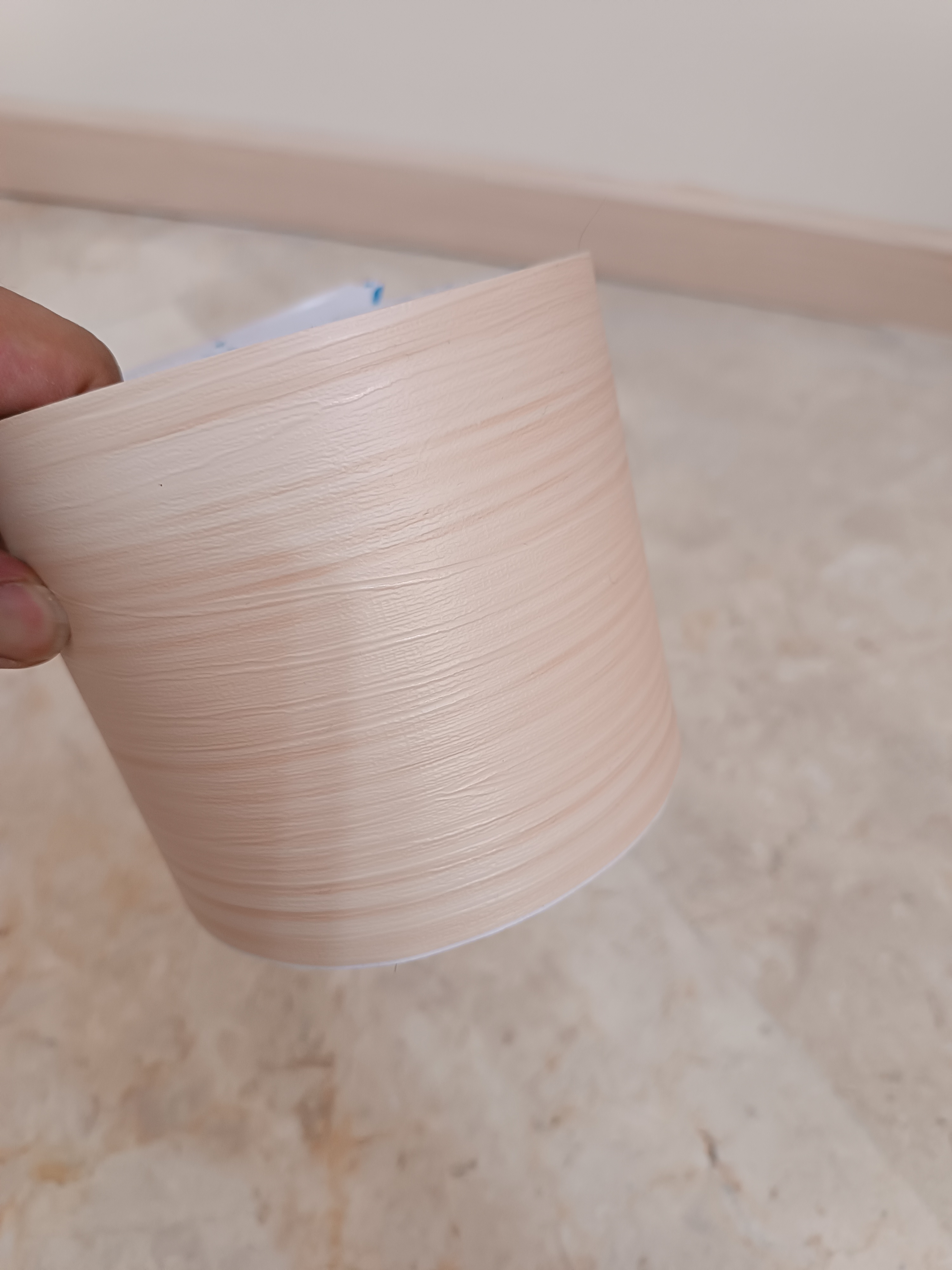 برچسب قرنیز طرح چوب کرم روشن 10 سانت کد 6240