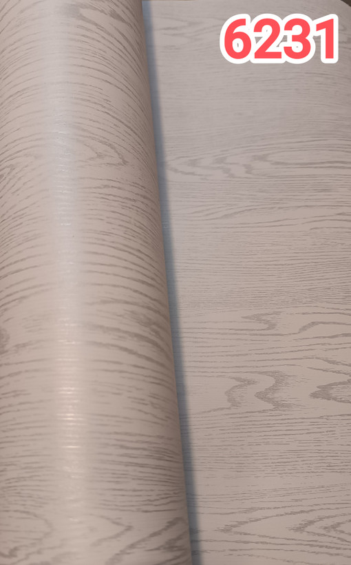 برچسب کابینت طرح چوب کد 6231 سفید و نقره ای ضخیم با پوشانندگی بالا