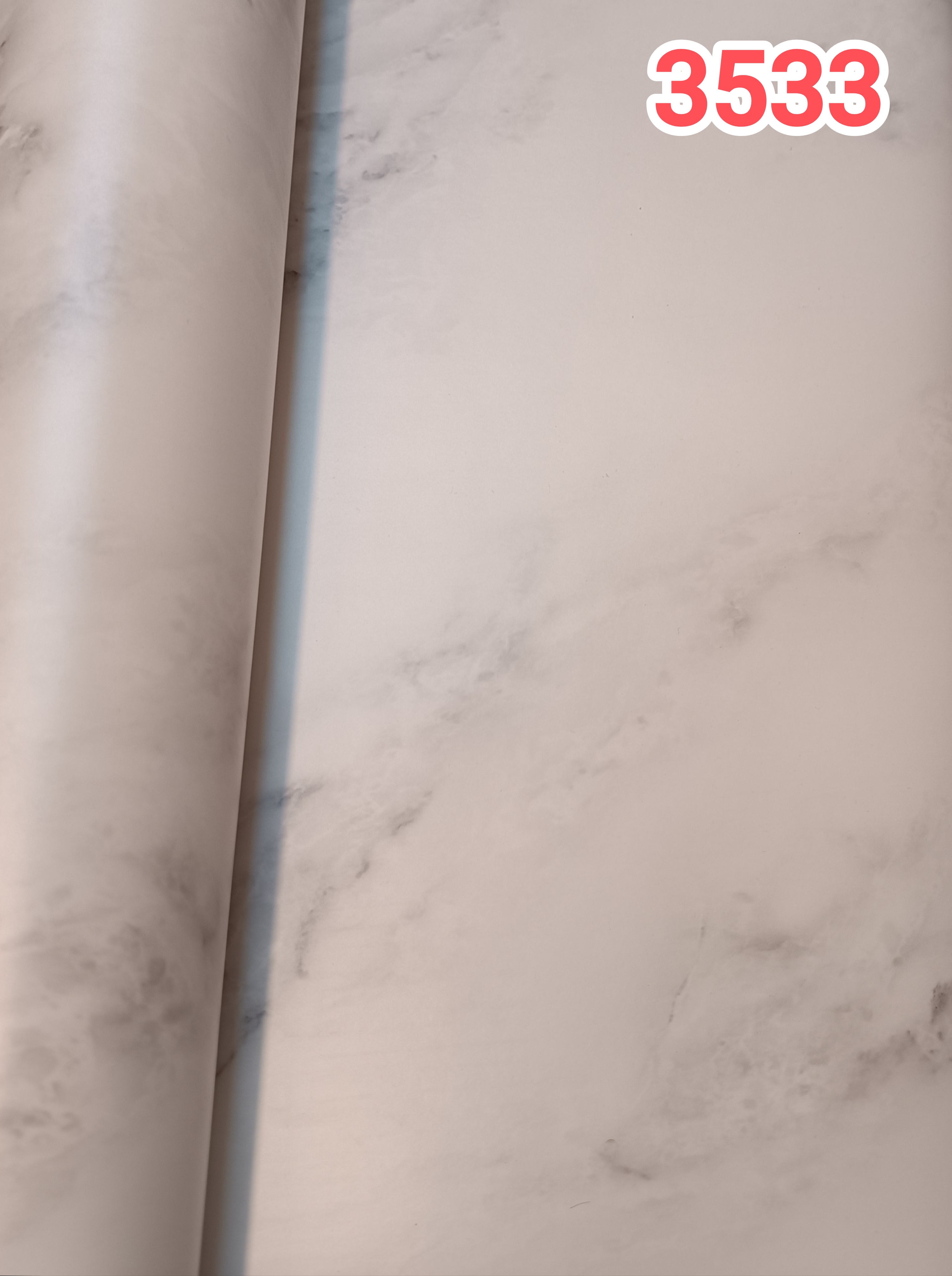 برچسب کابینت طرح سنگ مات کد 3533 سفید رگه طوسی ضخیم