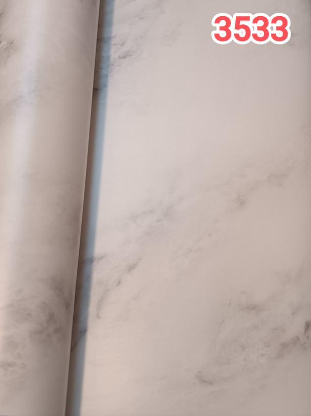 برچسب کابینت طرح سنگ مات کد 3533 سفید رگه طوسی ضخیم