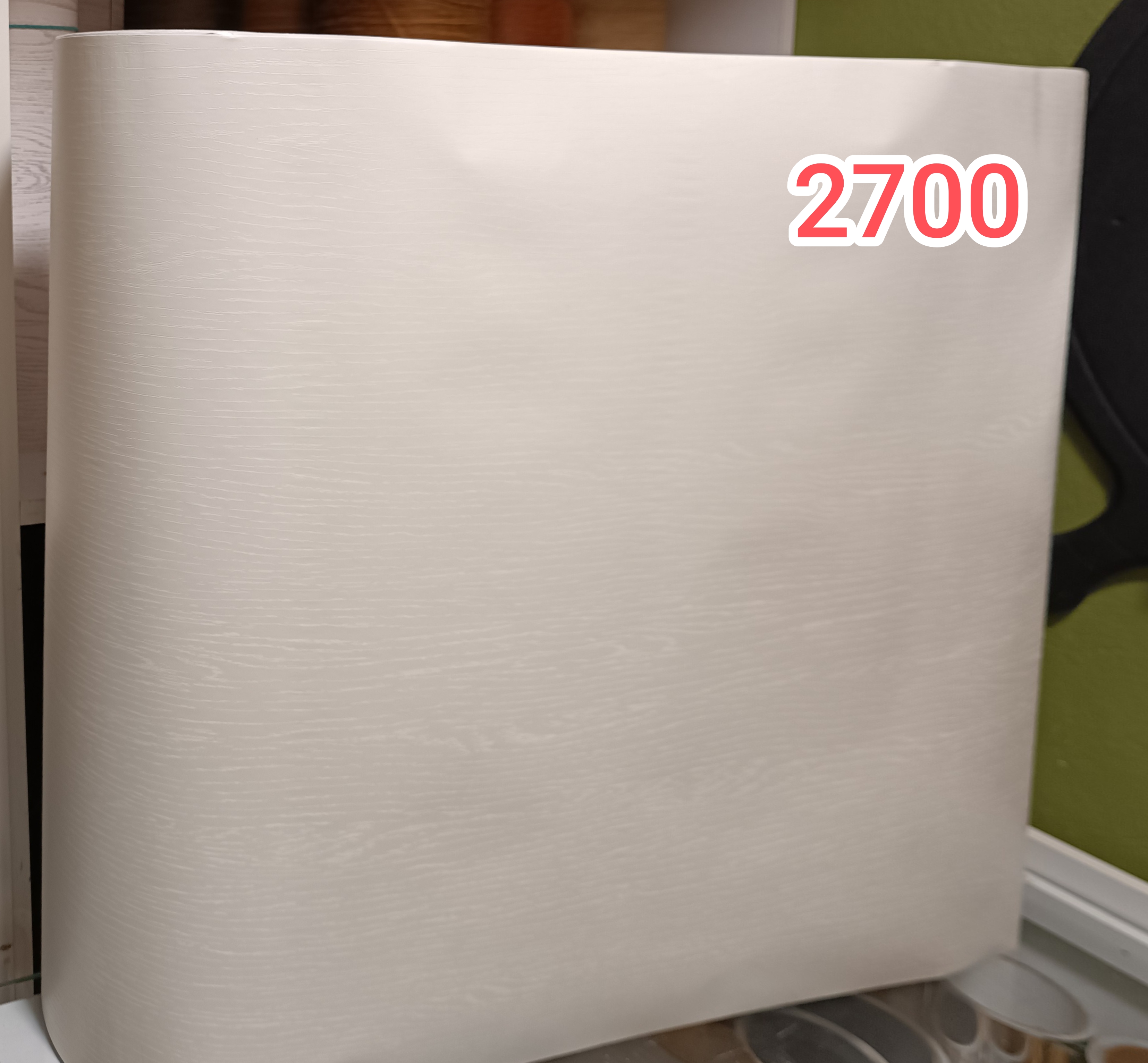 برچسب کابینت کد ۲۷۰۰ طرح چوب سفید شیری عرض ۶۰ سانت با پوشانندگی بسیار عالی