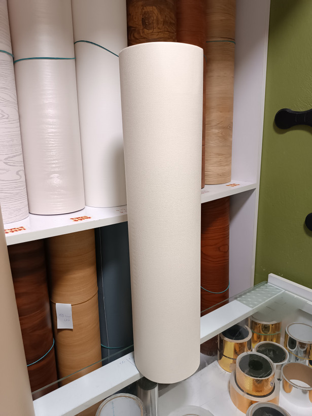 برچسب کابینت کد ۲۶۹۱ طرح کنف سفید شیری برجسته عرض ۶۰ سانت با پوشانندگی خوب جون