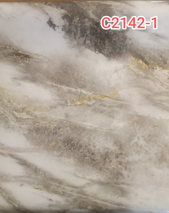 برچسب کاشی و سرامیک اقتصادی کد C2142-1 طرح سنگ های گلاس طوسی قهوه ای با رگه های طلایی